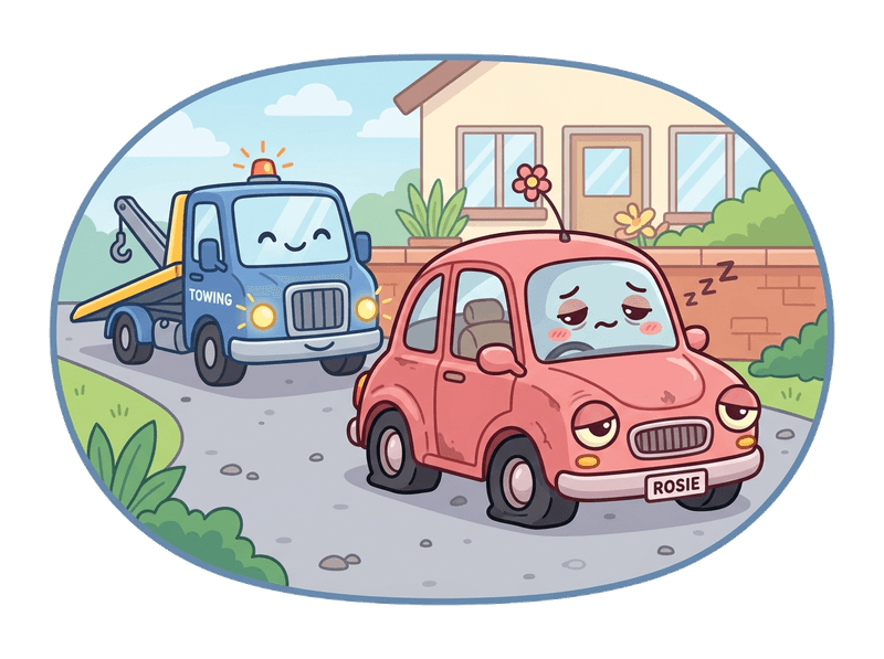 Illustration of non-runner collection service by Scrap Car SW4 Clapham