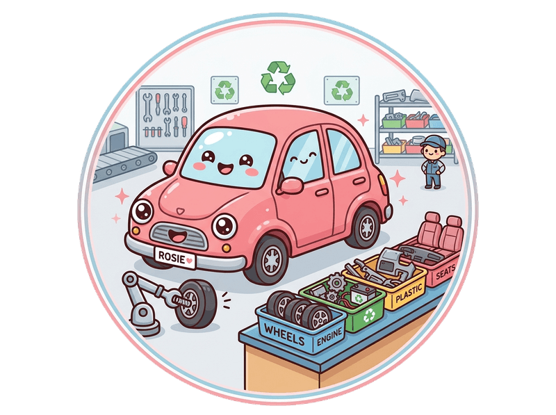 Illustration of salvage & dismantling service by Scrap Car SW4 Clapham